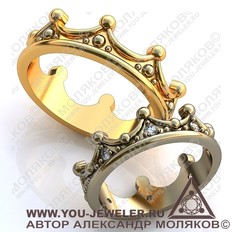 obr425 обручальное кольцо<br> Корона
