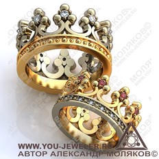 obr427 обручальное кольцо<br> Корона