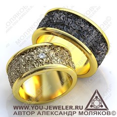 obr071 обручальное кольцо <br> DAMASCUS
