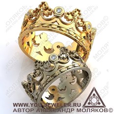 obr114 обручальное кольцо<br>ROYAL 1 корона