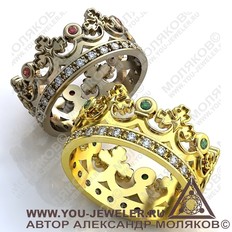 obr115 обручальное кольцо<br>ROYAL 2 корона